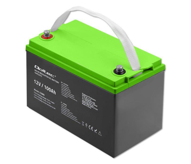 Qoltec Akumulator żelowy 12V 100Ah GEL 29,8kg - 1136789 - zdjęcie 2